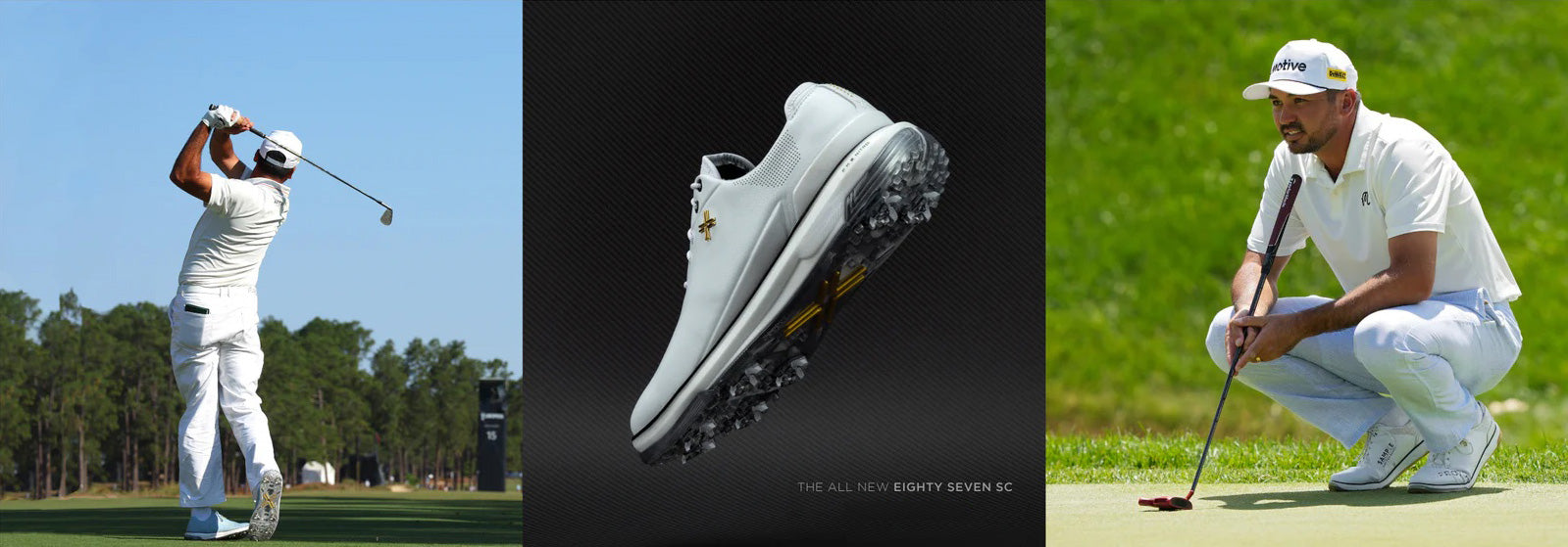 Combination of Jason Day and PAYNTR Eighty Seven SC Spiked Golf Shoes