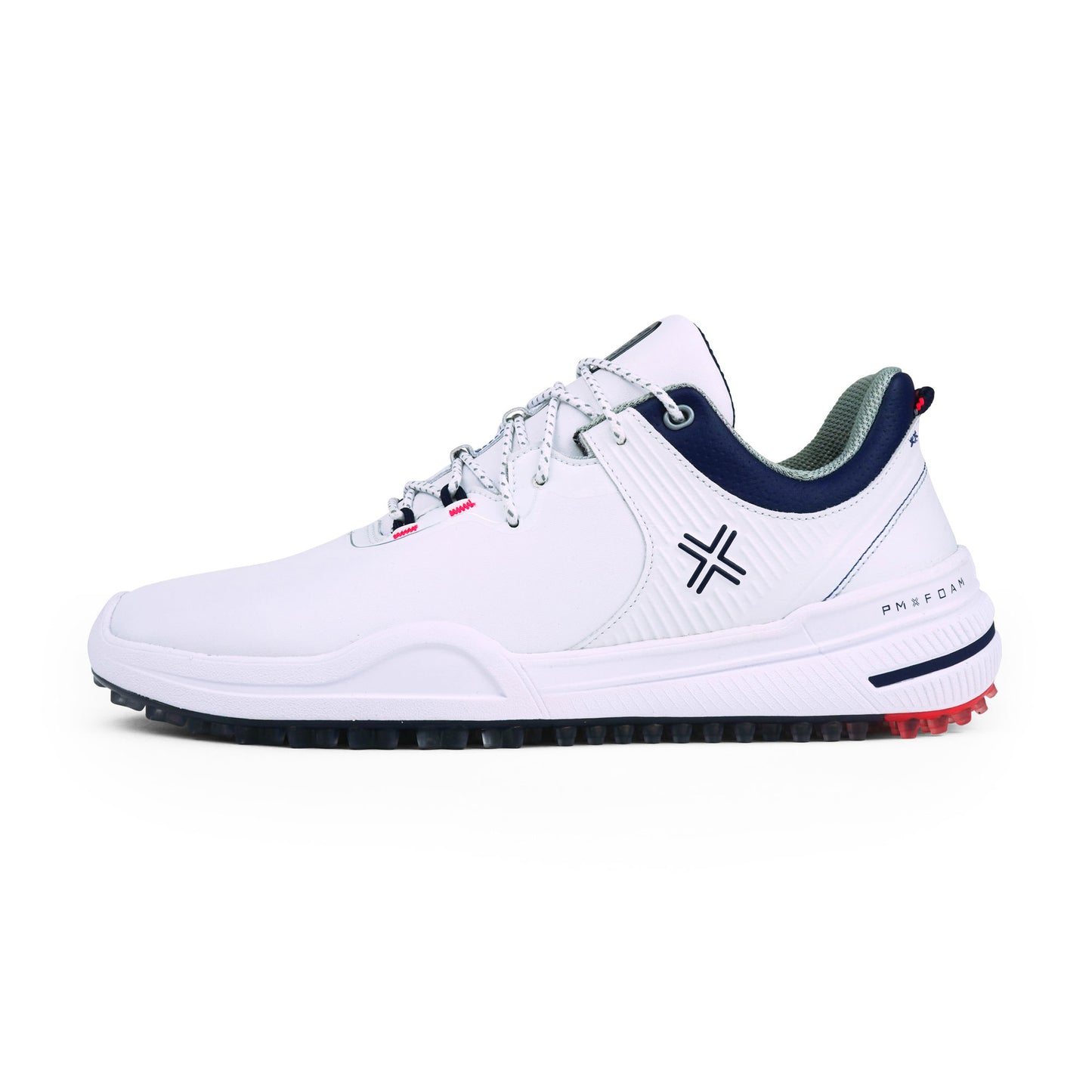 PAYNTR X-001 F Spikeless Golf Shoe (White/Navy) - Side