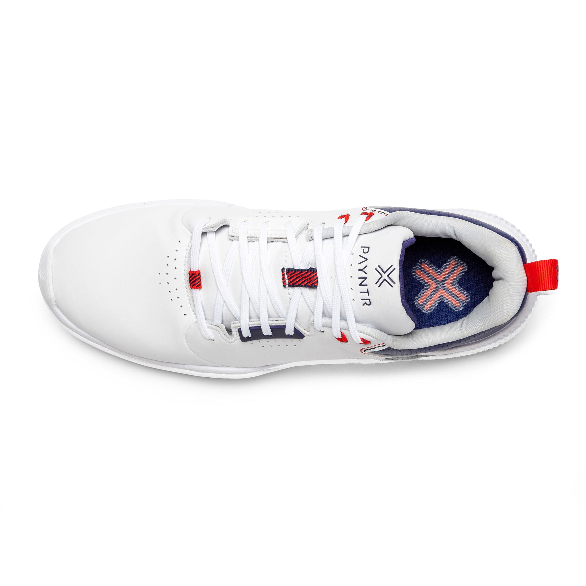 PAYNTR X-003 F Spikeless Golf Shoes (White/Navy) - Top