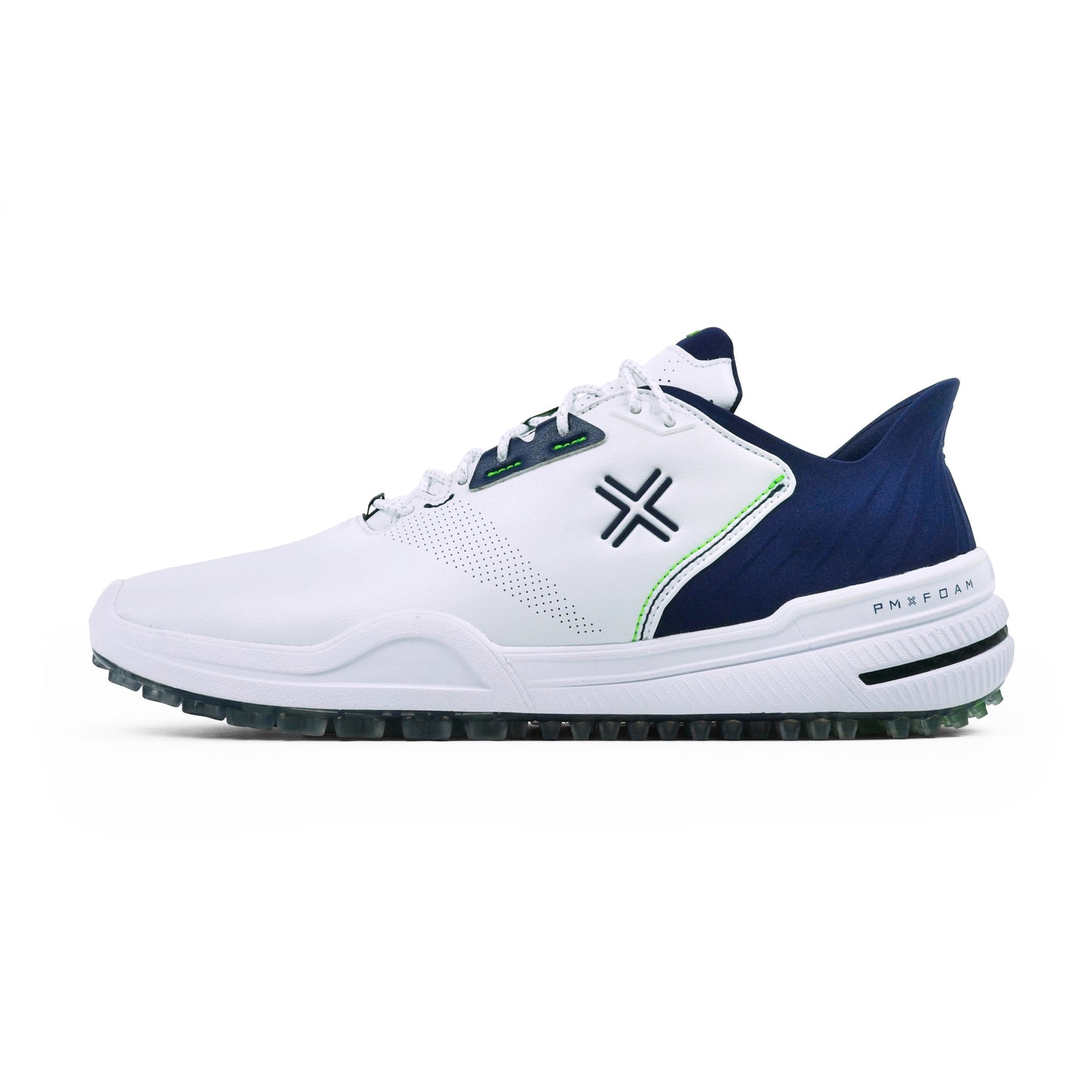 PAYNTR X-005 F Spikeless Golf Shoe (White/Navy) - Side