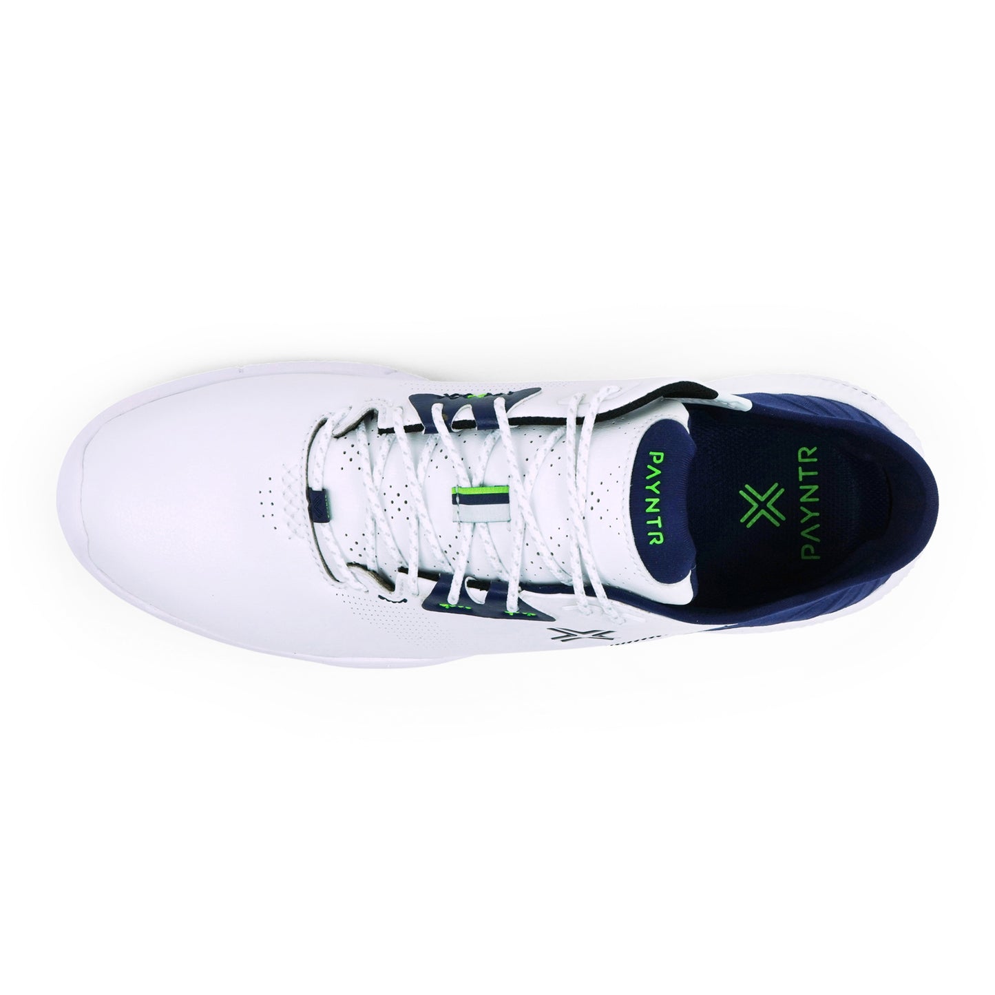 PAYNTR X-005 F Spikeless Golf Shoe (White/Navy) - Top