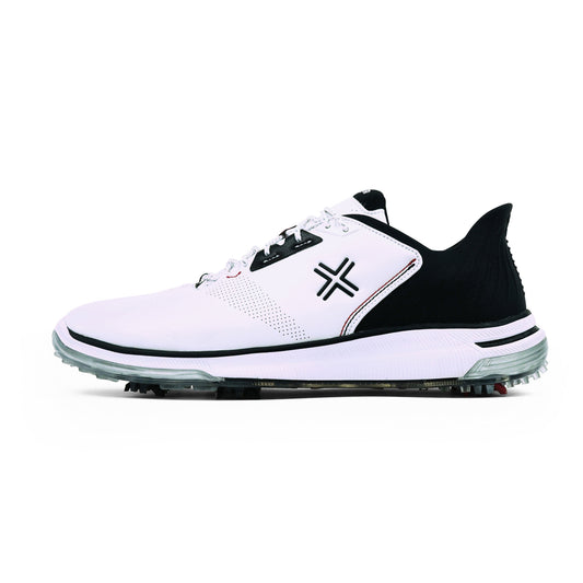 PAYNTR X-004 RS Spiked Golf Shoe (White/Black) - Side