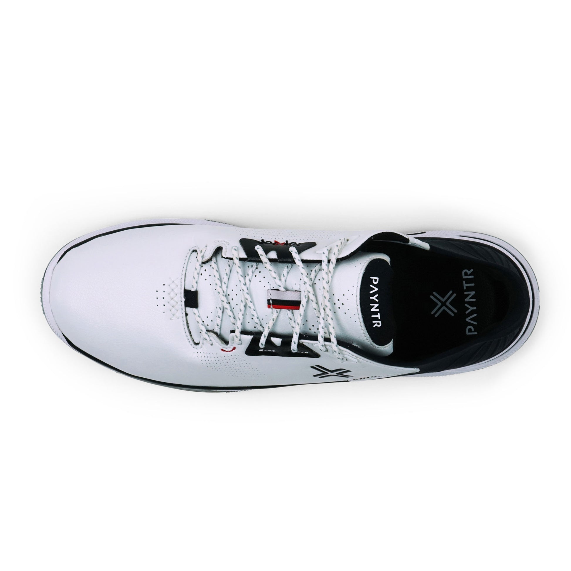 PAYNTR X-004 RS Spiked Golf Shoe (White/Black) - Top