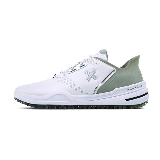 PAYNTR X-005 F Spikeless Golf Shoe (White/Silver) - Side